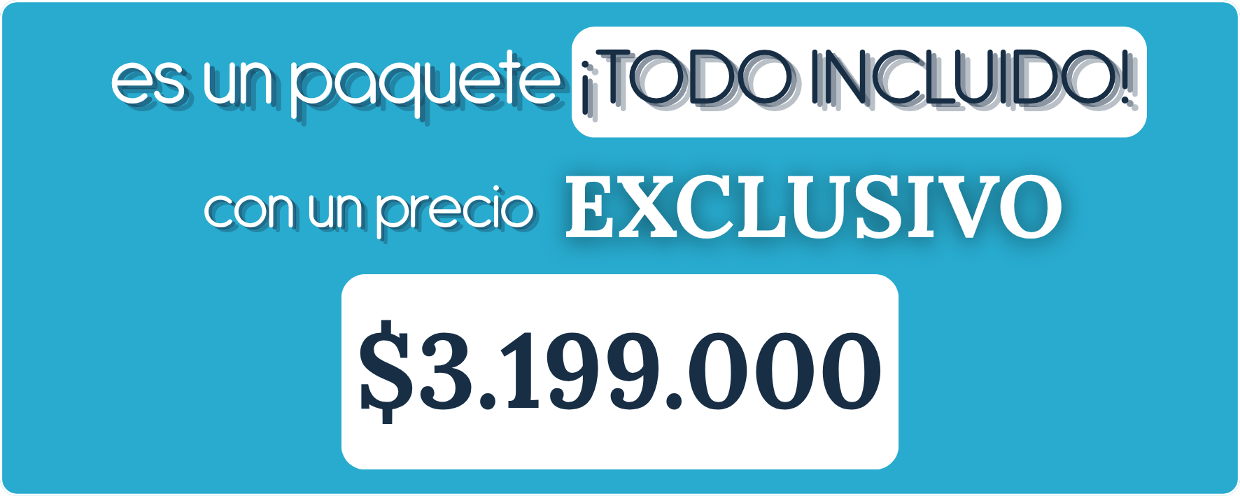texto con precio del paquete